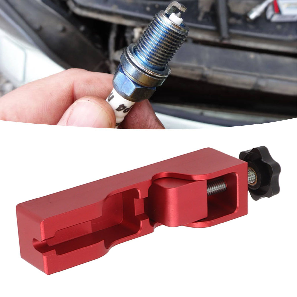 Aluminum Alloy Universal Spark Plug Gap Tool Anodizing for 0.394in 0.472in 0.551in 0.630in Spark Plugs Red