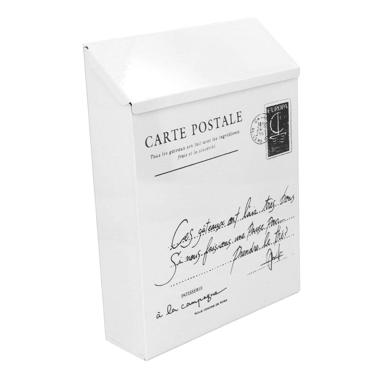 Iron Mailbox Wall Mounted Rustic Style Locked with 2 Keys 3 Hooks Waterproof Suggestion Box for Home Office Small Letters in Beige
