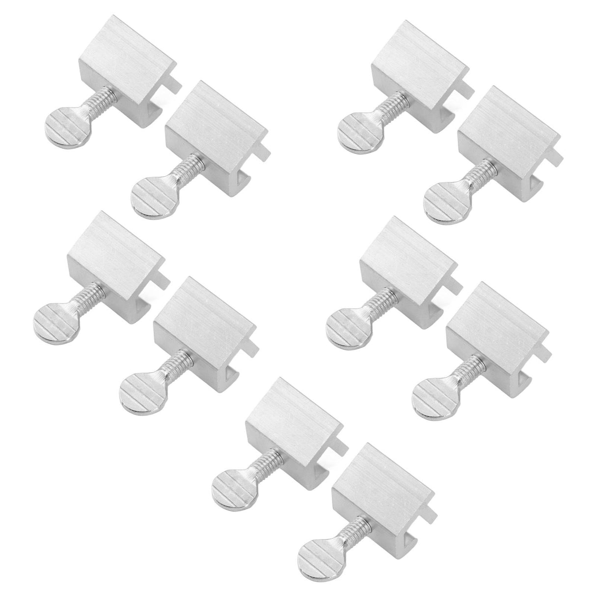 10pcs Sliding Window Security Lock Security Door Stopper Safety Lock Drill Free Install Anti Theft Limit Round Handle Silver