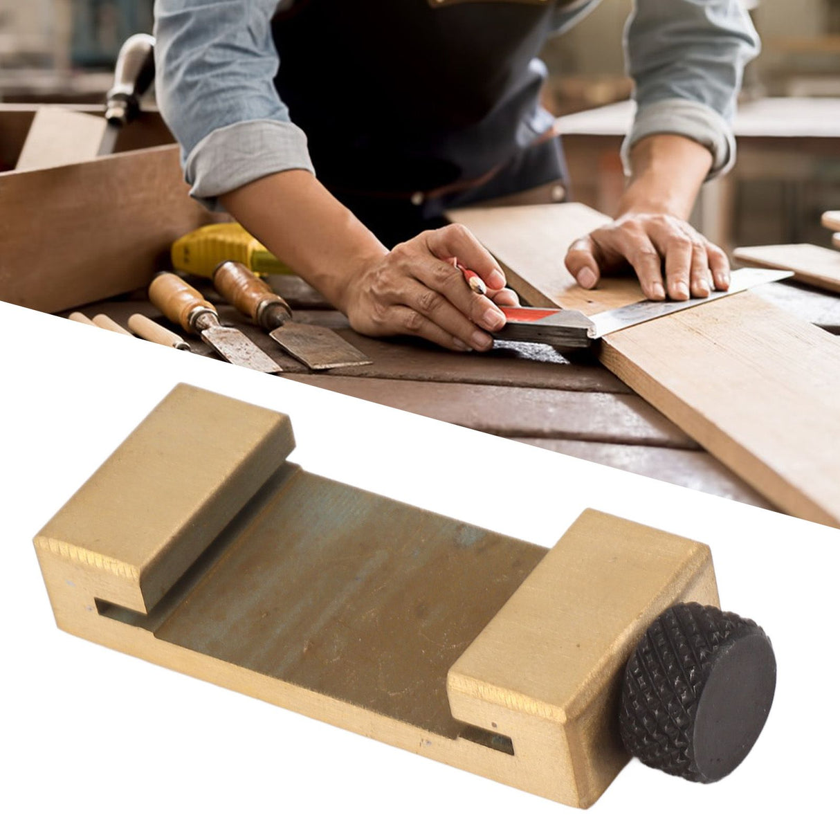 Steel Ruler Positioning Tool Woodworking Brass Locator Steel Ruler Fixed Block for Measurement and Marking