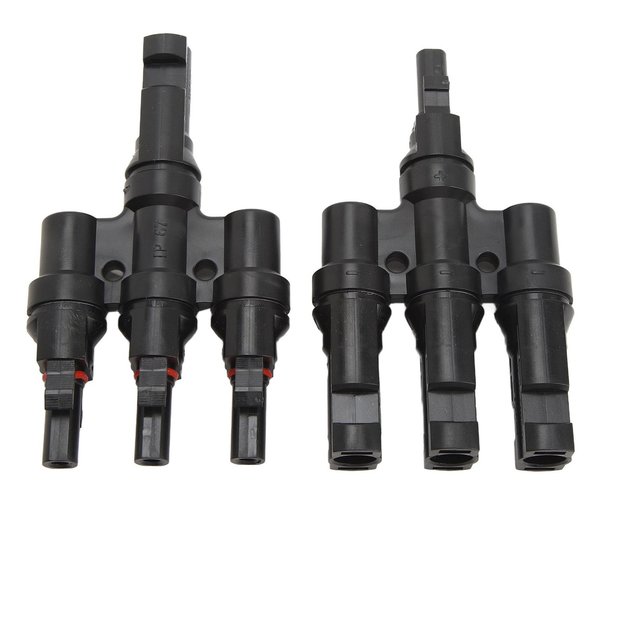 PV Solar Branch Connectors 1 to 3 Waterproof High Current Carrying Capacity Solar Panel T Branch Connector for Parallel Connection