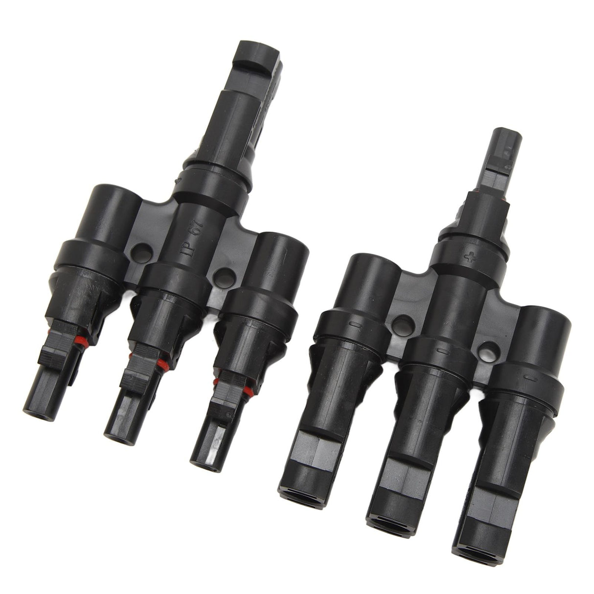 PV Solar Branch Connectors 1 to 3 Waterproof High Current Carrying Capacity Solar Panel T Branch Connector for Parallel Connection
