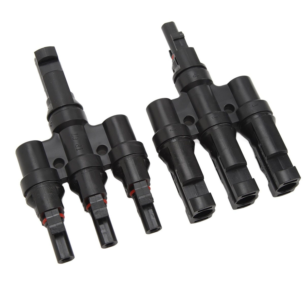 PV Solar Branch Connectors 1 to 3 Waterproof High Current Carrying Capacity Solar Panel T Branch Connector for Parallel Connection