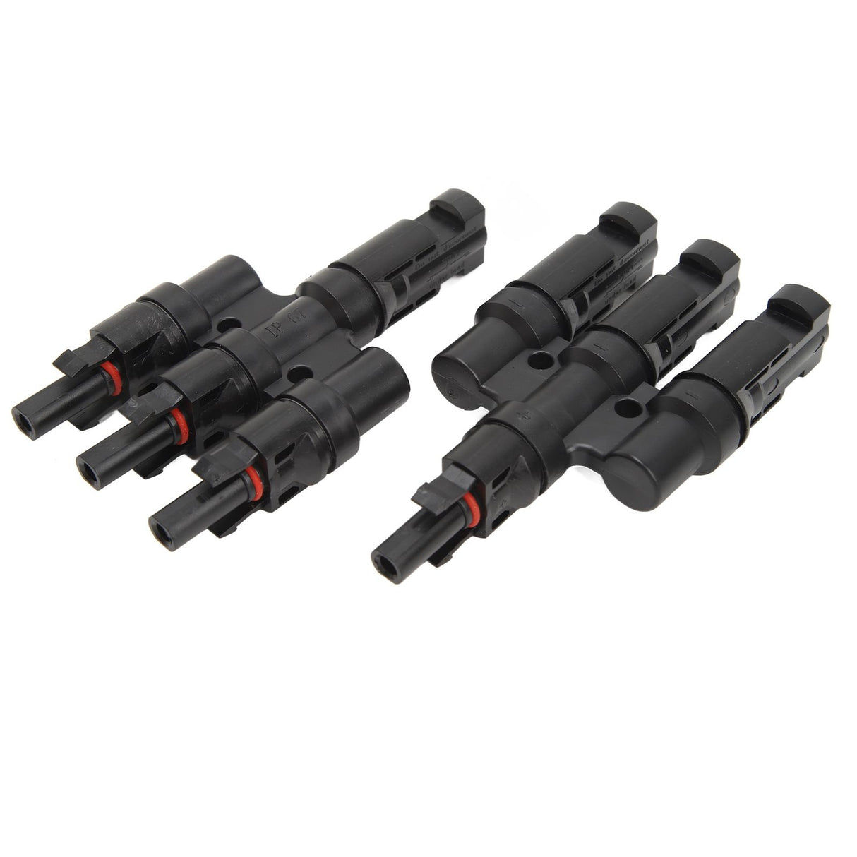 PV Solar Branch Connectors 1 to 3 Waterproof High Current Carrying Capacity Solar Panel T Branch Connector for Parallel Connection