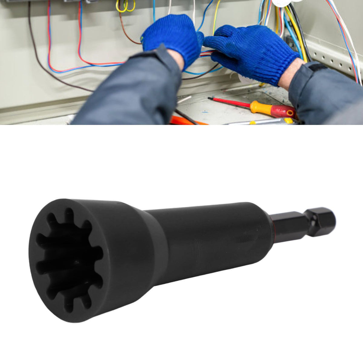 Wire Twister Wire Twisting Tool Spin Twisting Wire Connector Socket for Drill and Wire Connector Driver Black