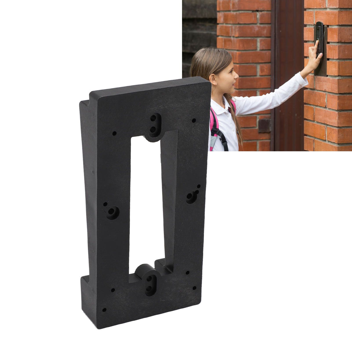 Video Doorbell Mount Multifunctional Soft Fixation Mounting Bracket Universal for Most Brand Doorbell Black