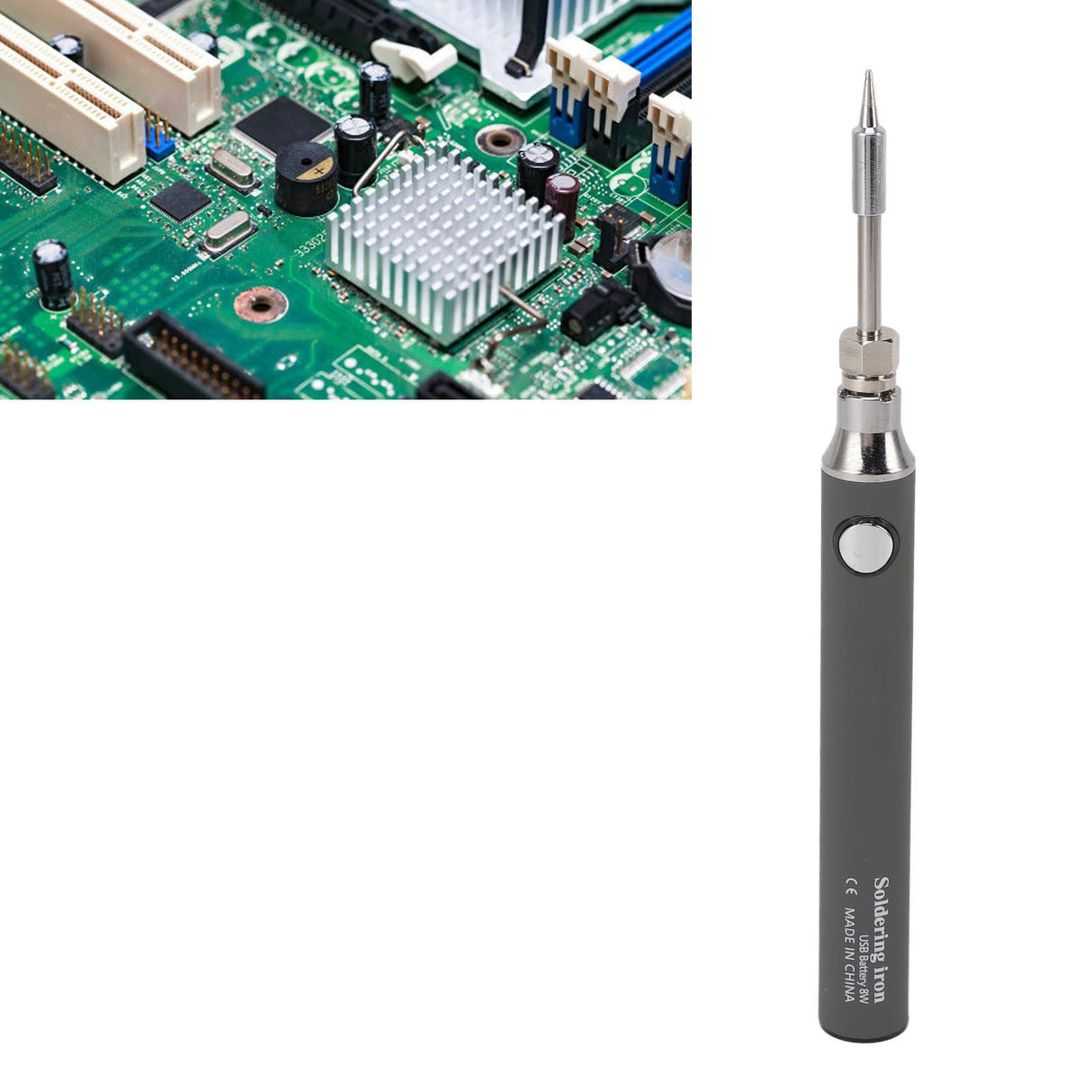 Soldering Iron Kit Cordless Electronic Welding Pen USB Rechargeable Adjustable Temperature Fast Heating Welding Tool for Wire DIY Grey