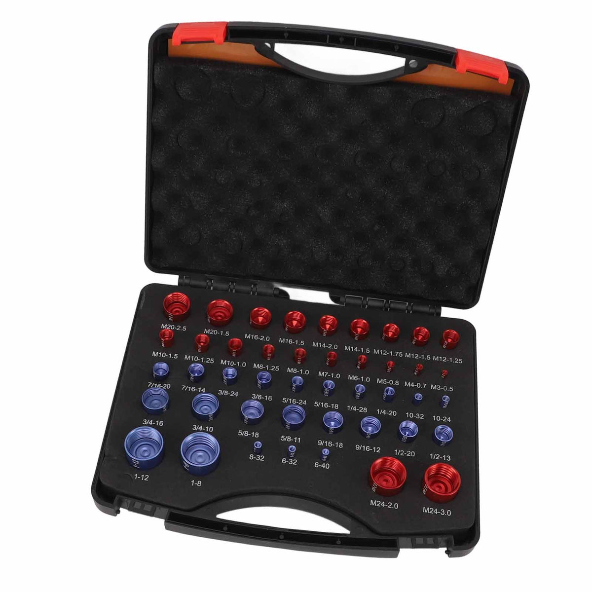 44pcs Nut and Bolt Thread Checker Red Blue Nut and Bolt Size Gauge Inch Metric Nut and Bolt Identifier Gauge Set