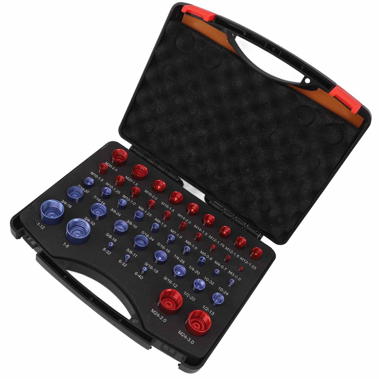 44pcs Nut and Bolt Thread Checker Red Blue Nut and Bolt Size Gauge Inch Metric Nut and Bolt Identifier Gauge Set