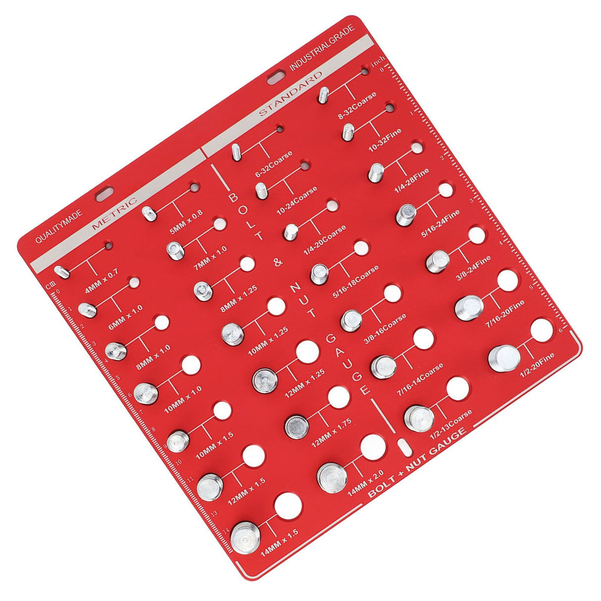 28 Hole Bolt Nut Identifier Gauge Metric Aluminum Alloy Nut Bolt Thread Checker for DIY Buffs