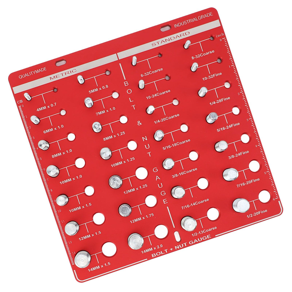 28 Hole Bolt Nut Identifier Gauge Metric Aluminum Alloy Nut Bolt Thread Checker for DIY Buffs