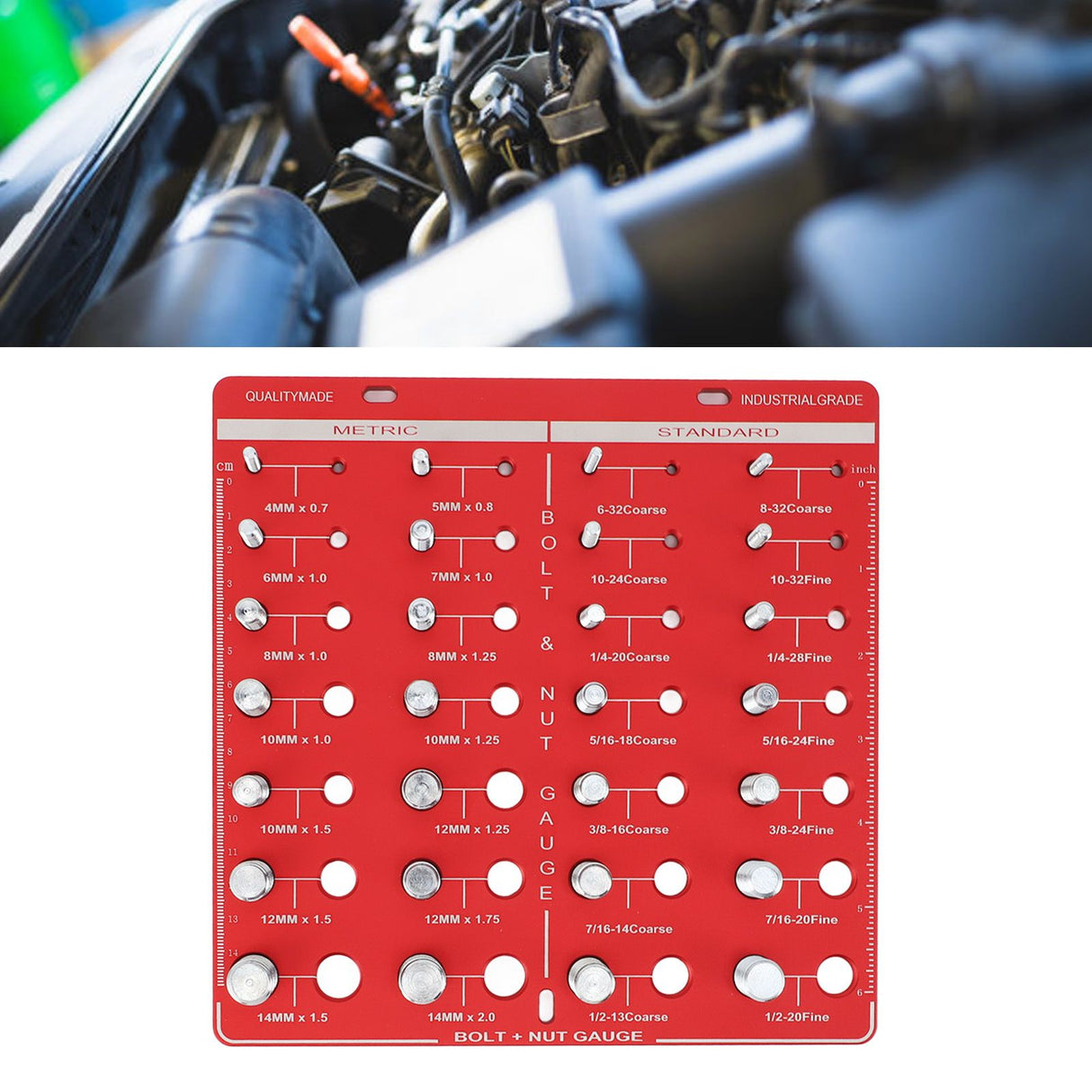 28 Hole Bolt Nut Identifier Gauge Metric Aluminum Alloy Nut Bolt Thread Checker for DIY Buffs
