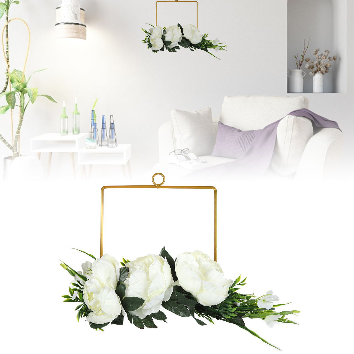 Artificial Metal Wreaths Wedding Wreaths Fake Flowers Decoration for Wedding Ceremony Anniversary Party