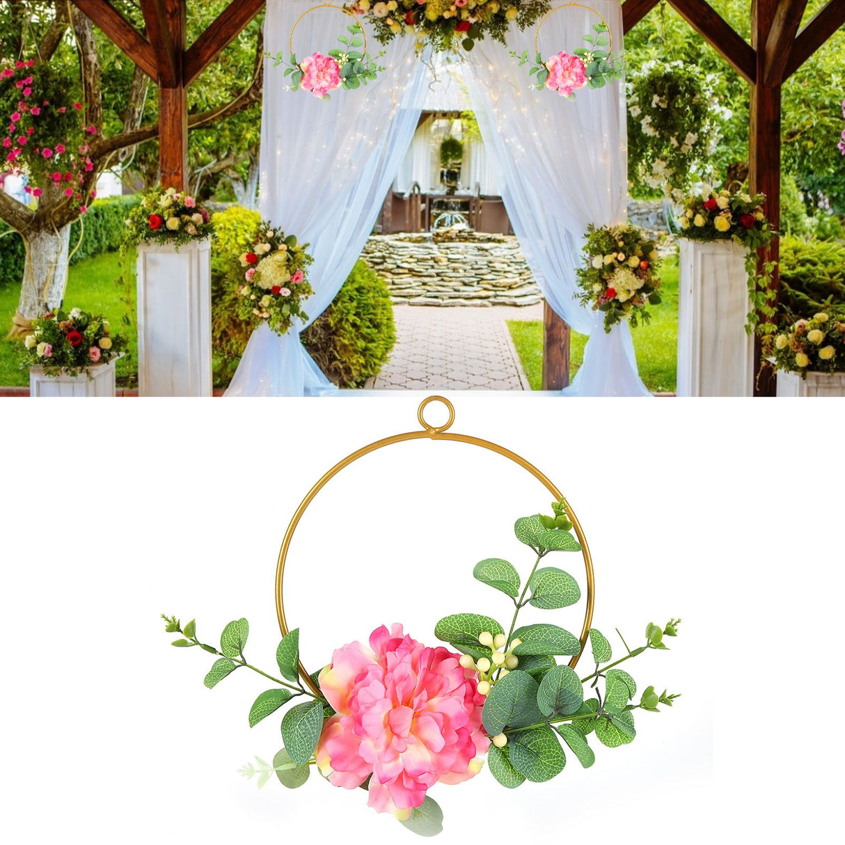 Artificial Flower Wreath Bridesmaid HandHeld Garland Wall Interior Ceiling Decoration(SPH5638 )