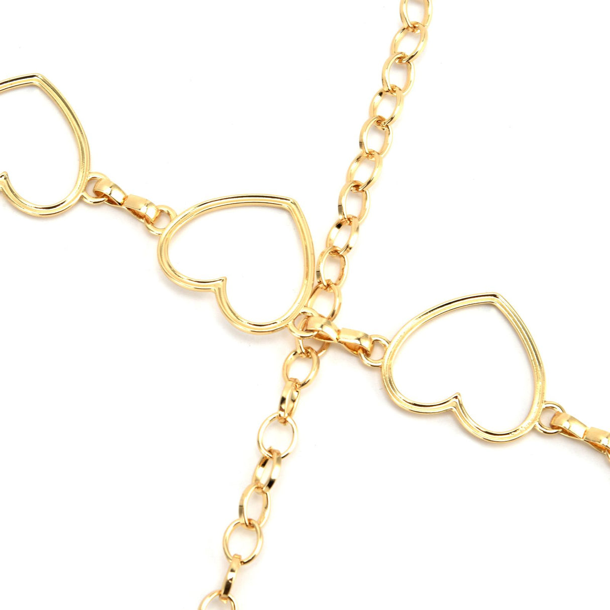 Waist Chain Belt Metal Shiny Rhinestones Golden Love No Allergies All Match Gold Chain Belt for Shorts Suits Shirts Dresses