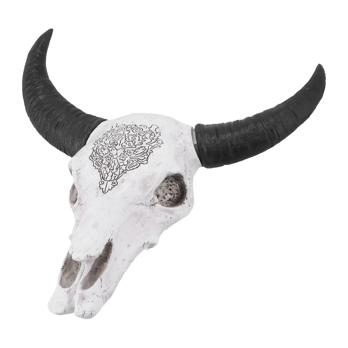 Resin Bull Head Wall Hanging Decoration Long Horn Animal Sculpture Background Wall Home Ornament