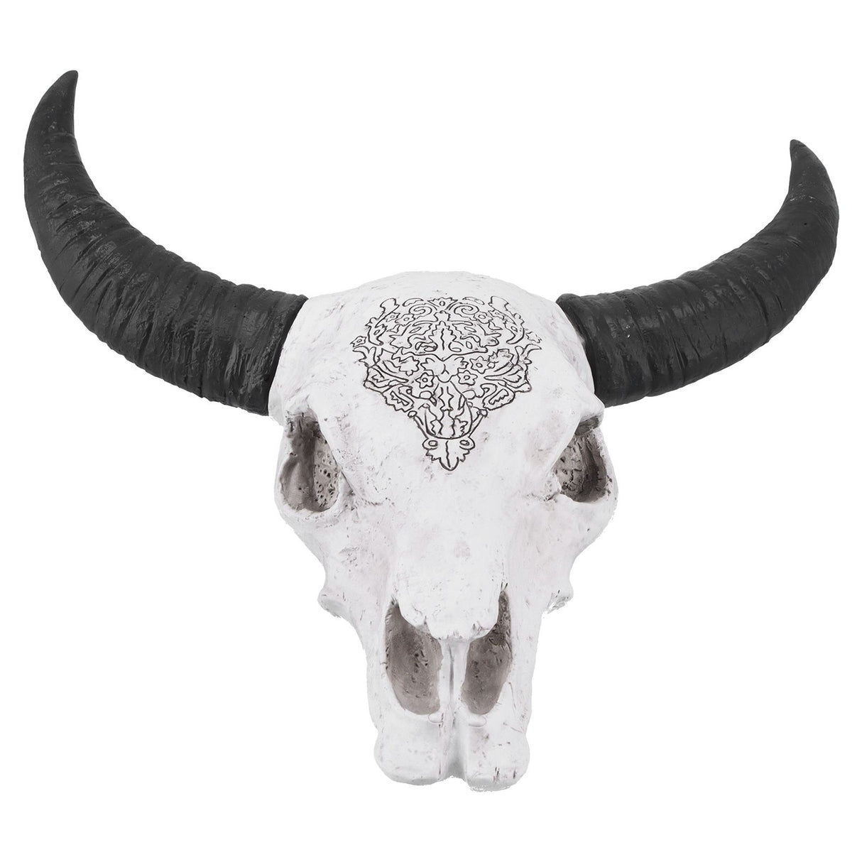 Resin Bull Head Wall Hanging Decoration Long Horn Animal Sculpture Background Wall Home Ornament