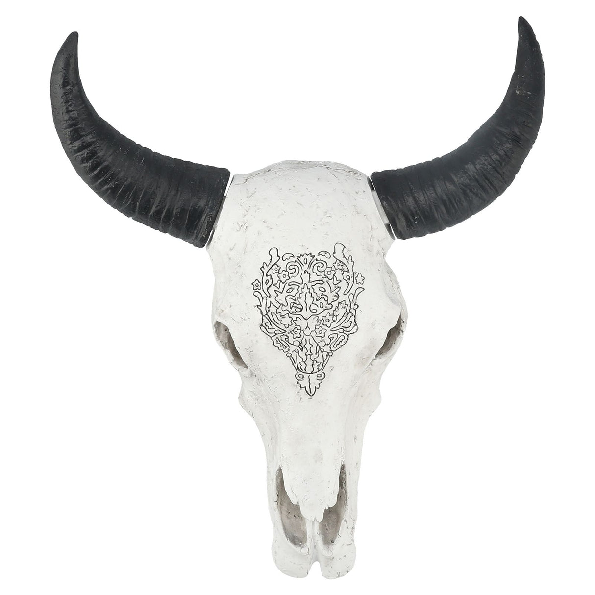 Resin Bull Head Wall Hanging Decoration Long Horn Animal Sculpture Background Wall Home Ornament