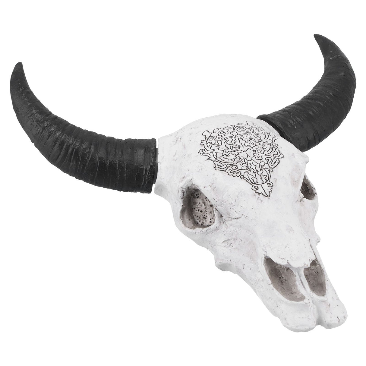 Resin Bull Head Wall Hanging Decoration Long Horn Animal Sculpture Background Wall Home Ornament