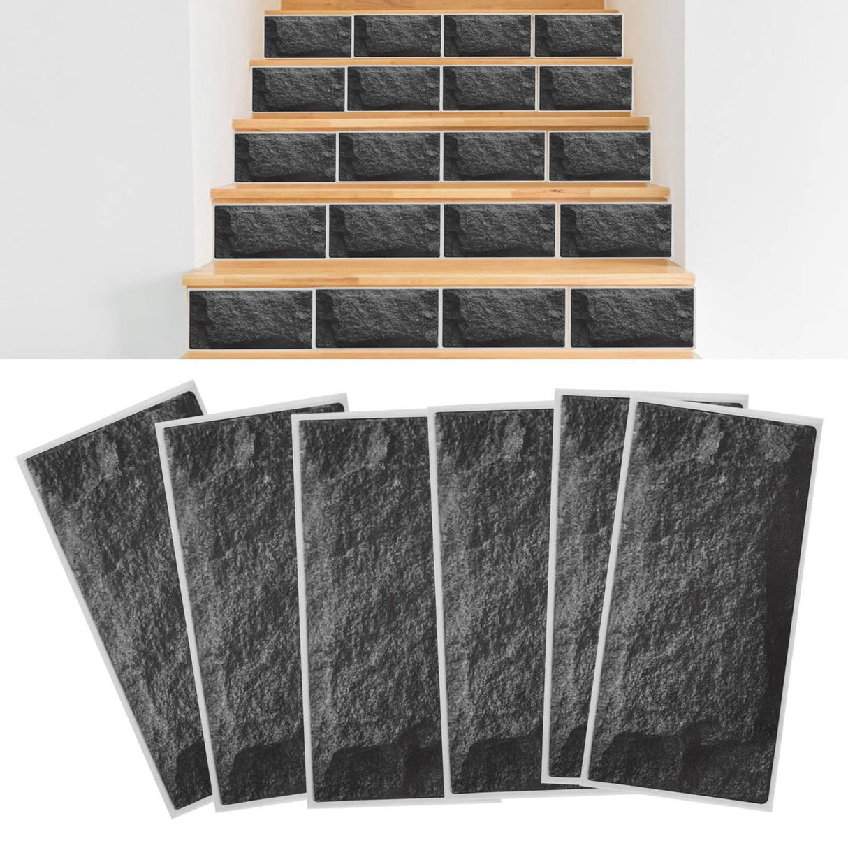 6Pcs Matte Wall Sticker Waterproof Self‑Adhesive Non‑Slip Floor Sticker for Home Use