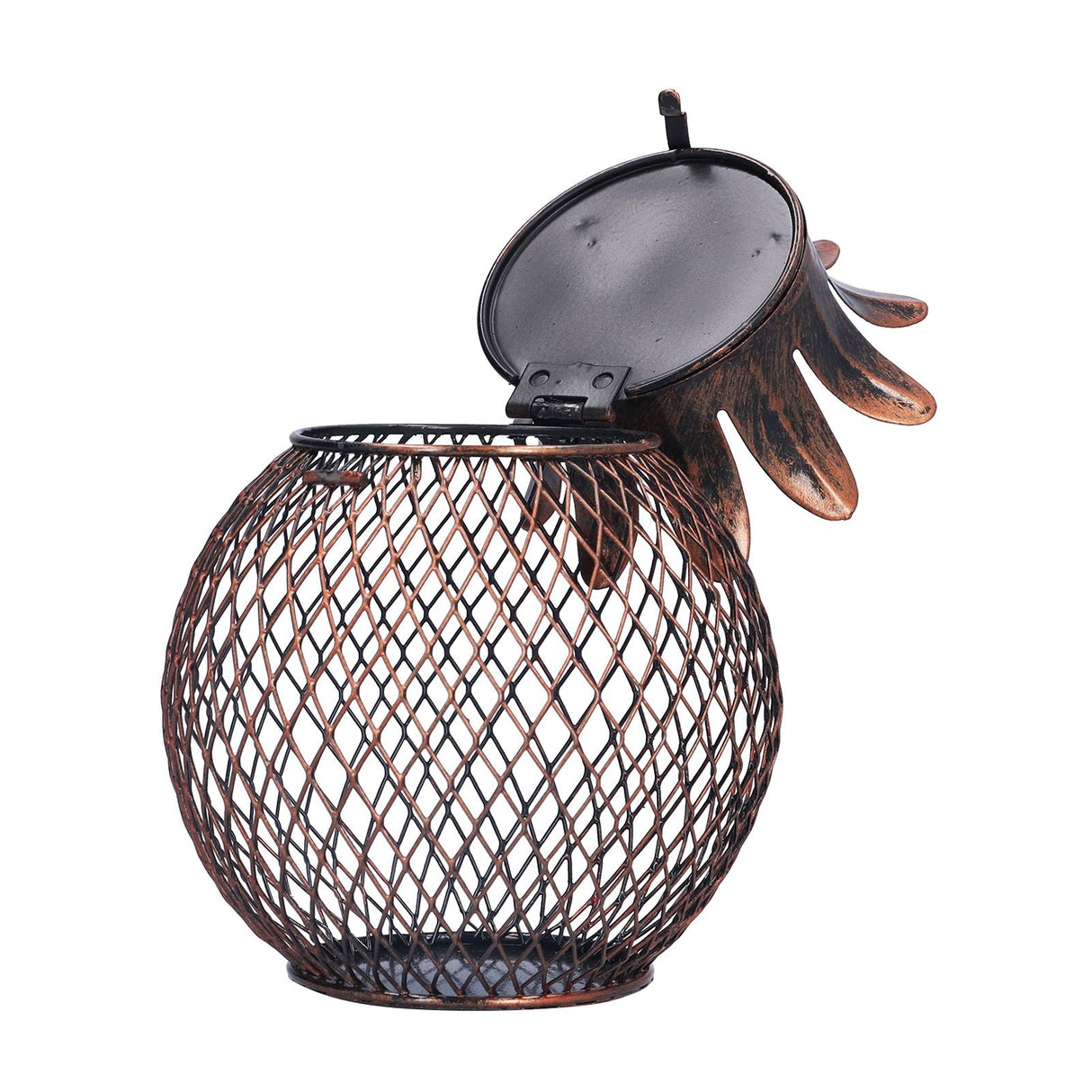 Wine Cork Container Iron Pineapple Shaped Wine Bottle Cork Storage Box Ornament for Home Bar Decoration