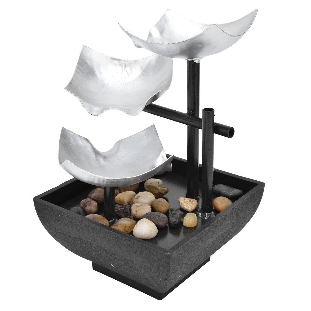 Indoor 3 Tier Relaxing Tabletop Fountain Flowing Water Ornament for Home Office Craft DecorationAU Plug AC220-240V