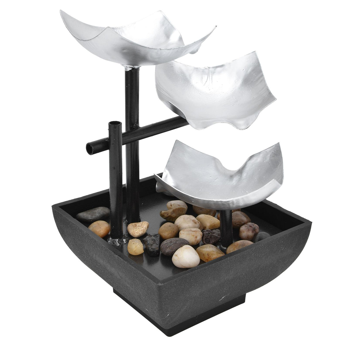 Indoor 3 Tier Relaxing Tabletop Fountain Flowing Water Ornament for Home Office Craft DecorationAU Plug AC220-240V