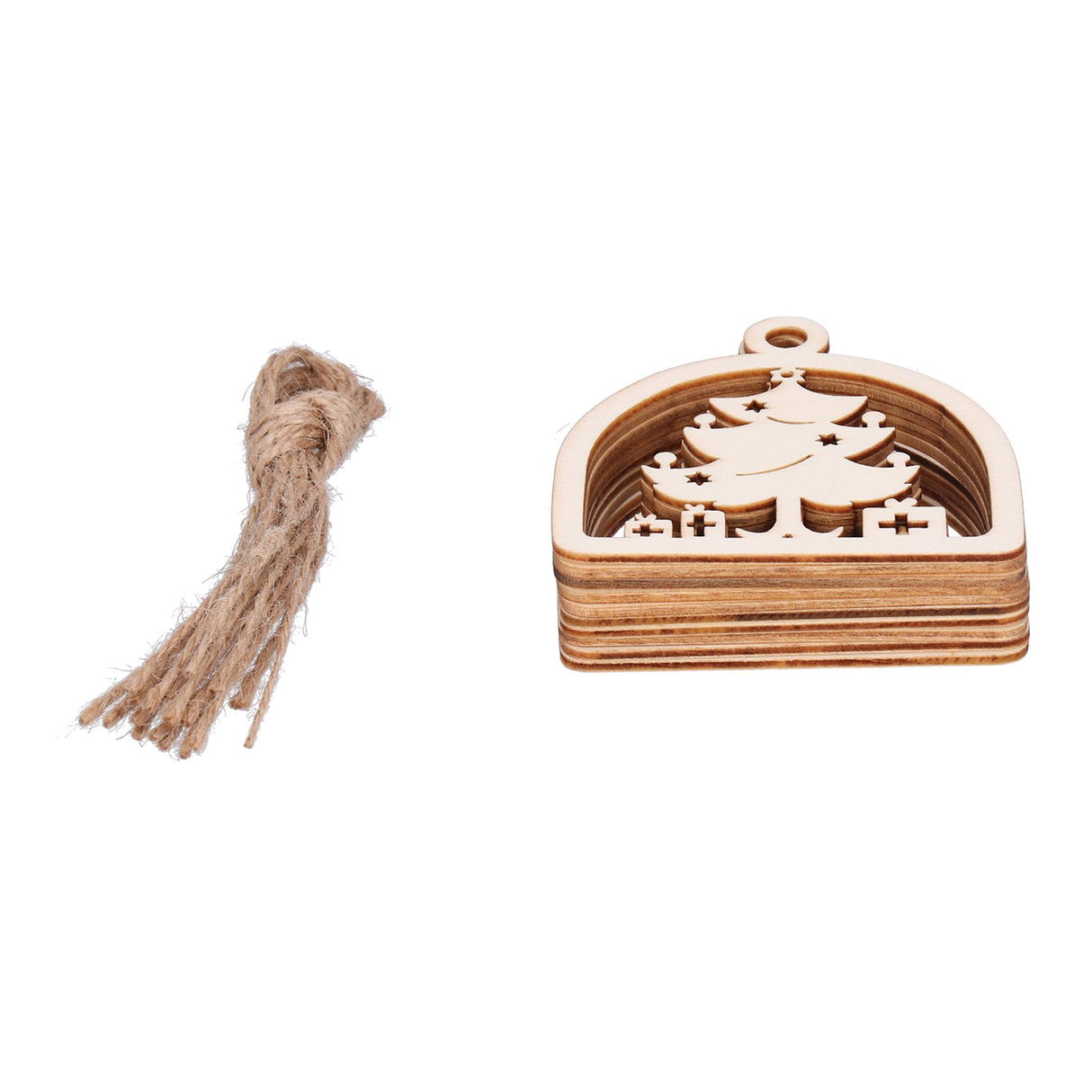 2Set Boxwood Hollow Tree Hanging Ornaments Small Decorative Handcraft for Festival Decoration