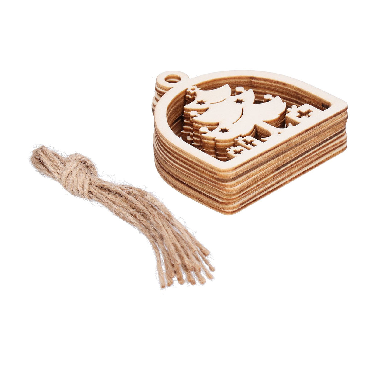 2Set Boxwood Hollow Tree Hanging Ornaments Small Decorative Handcraft for Festival Decoration