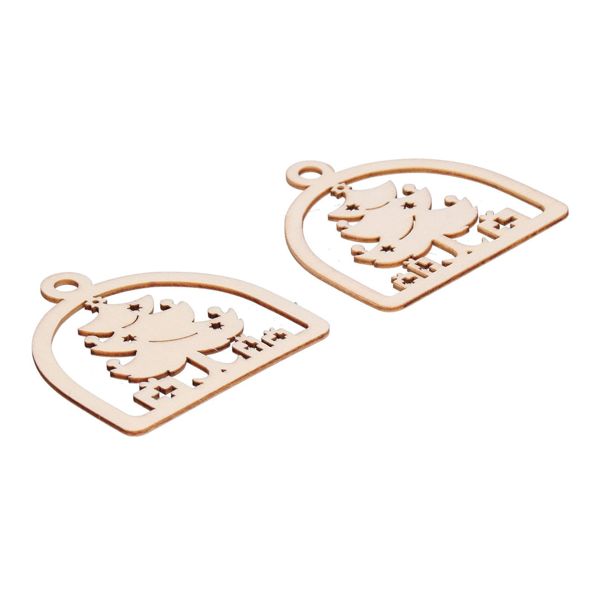 2Set Boxwood Hollow Tree Hanging Ornaments Small Decorative Handcraft for Festival Decoration