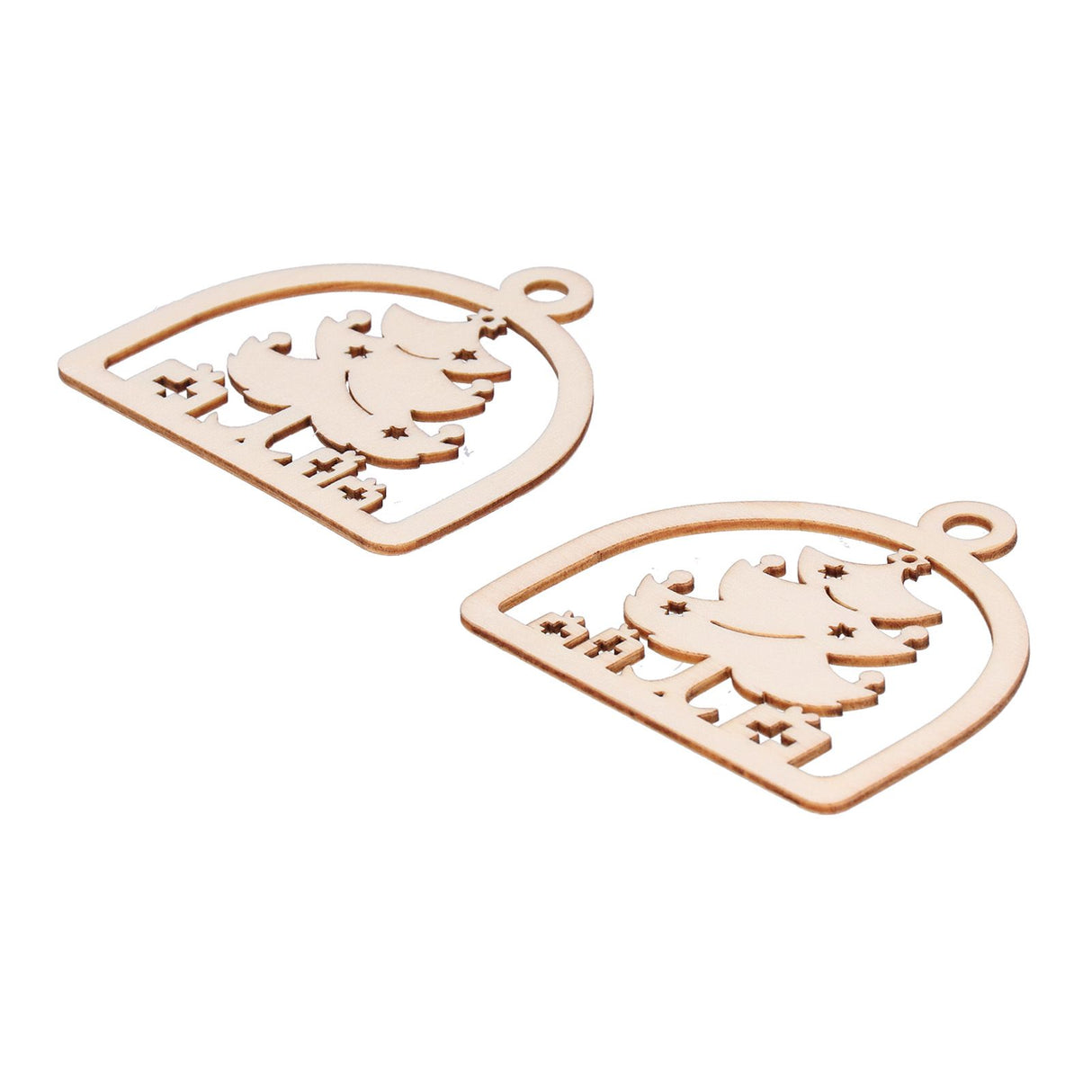 2Set Boxwood Hollow Tree Hanging Ornaments Small Decorative Handcraft for Festival Decoration