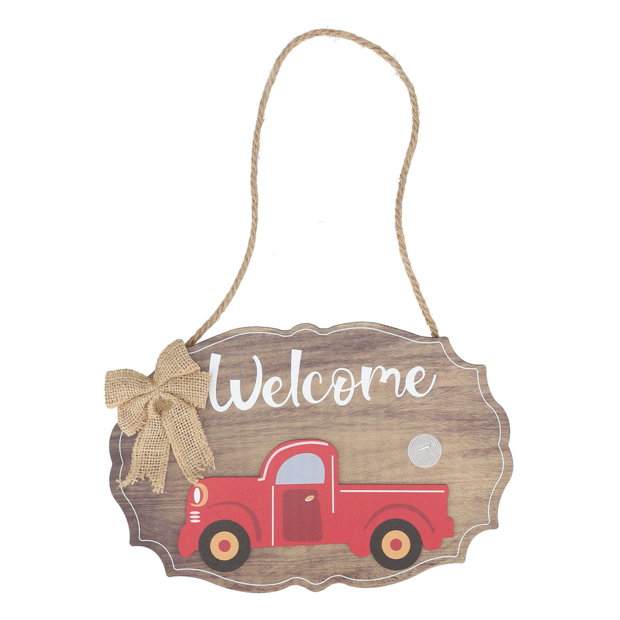Wooden Welcome Sign with 12Pcs Interchangeable Seasonal Icons Wall Hanging Plaque for Front Door