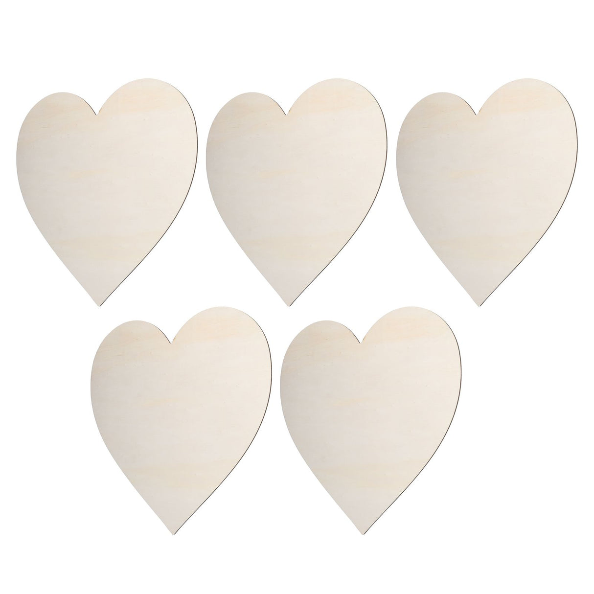 5PCS Christmas Woden Heart DIY Wooden Heart Slice Children Hand Drawn Craft for Family Decoration