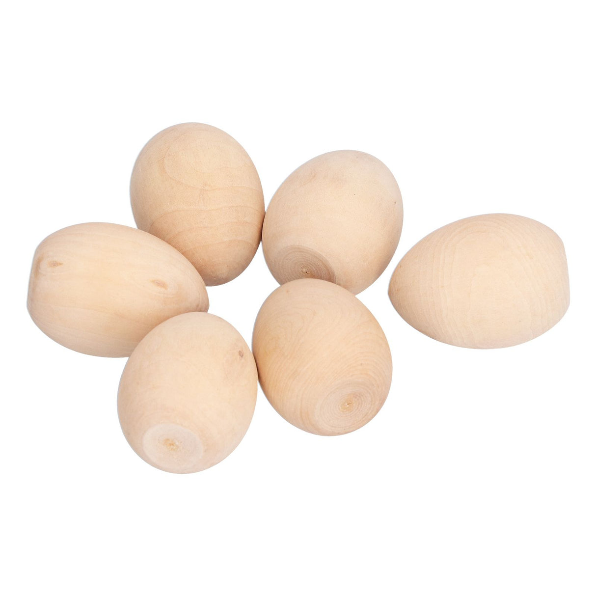 10Pcs Wooden Easter Egg Dyeable DIY Hand Painted Lightweight Craft Eggs for Party Festival