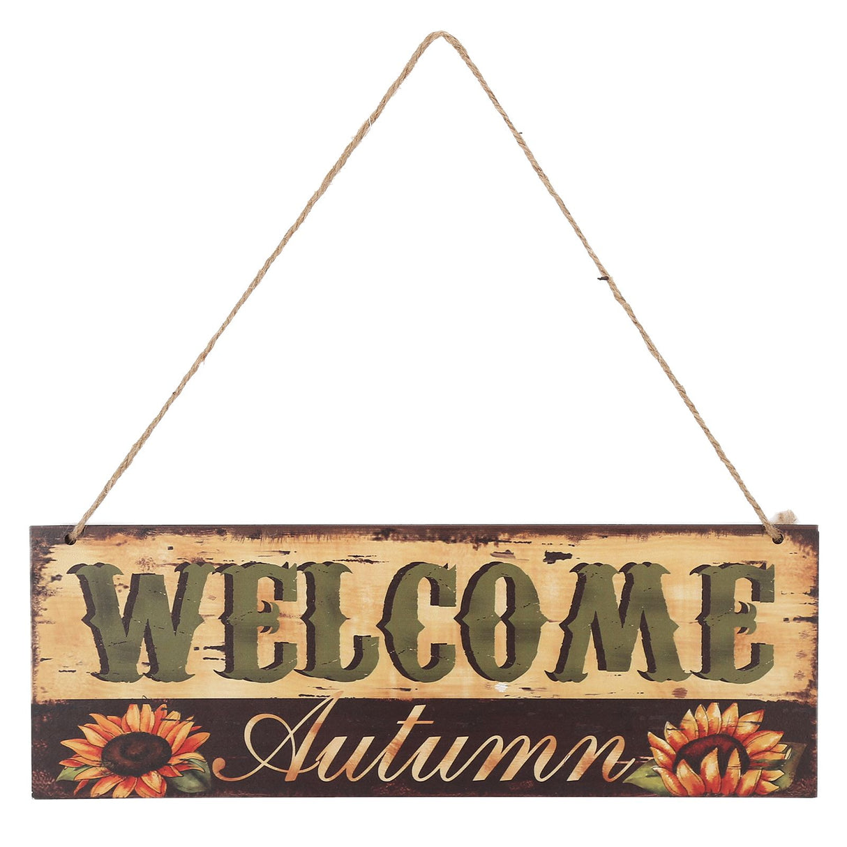Wooden Door Hanging Plague with Pumpkin Sunflower Pattern for Indoor Outdoor Home DecorationJM00929