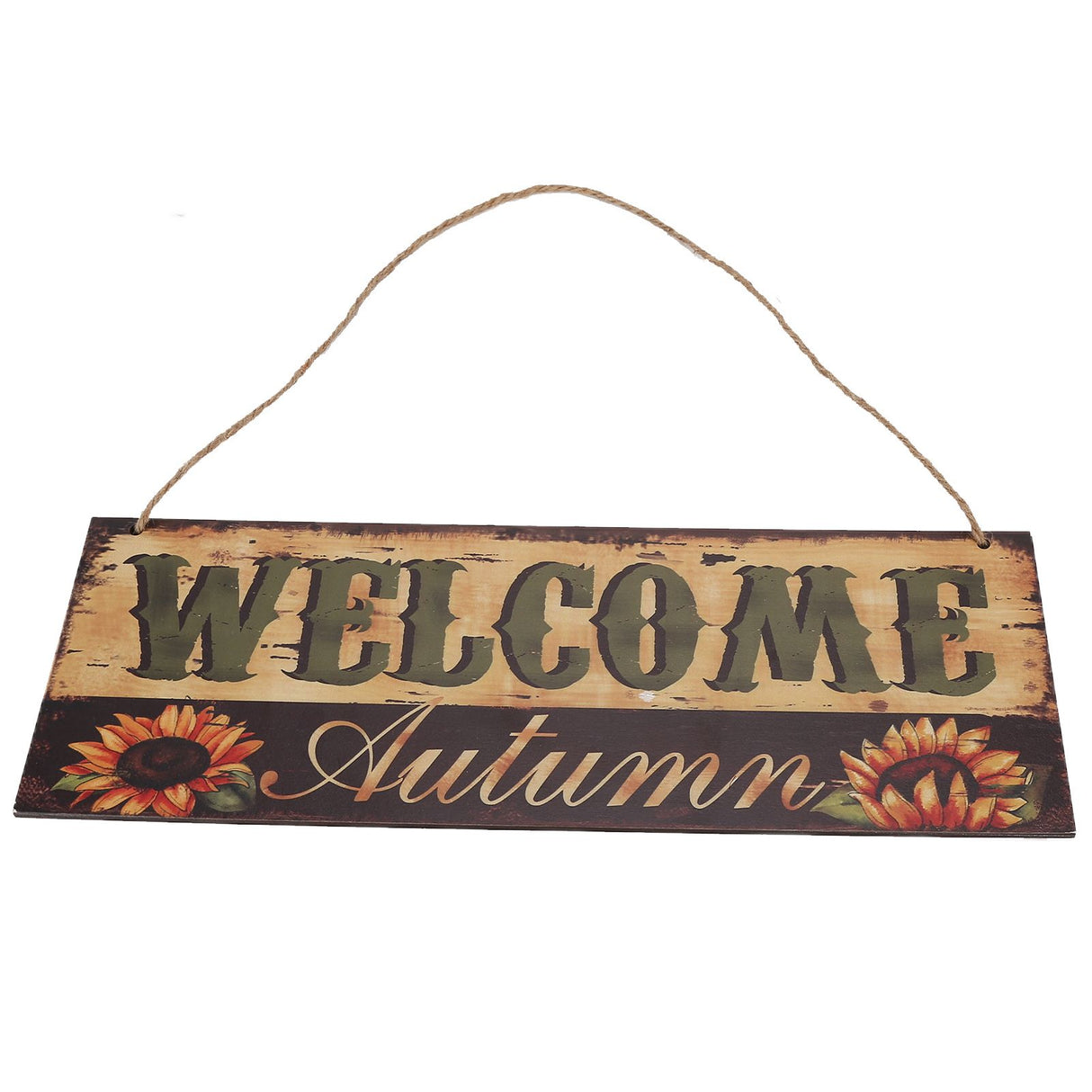 Wooden Door Hanging Plague with Pumpkin Sunflower Pattern for Indoor Outdoor Home DecorationJM00929