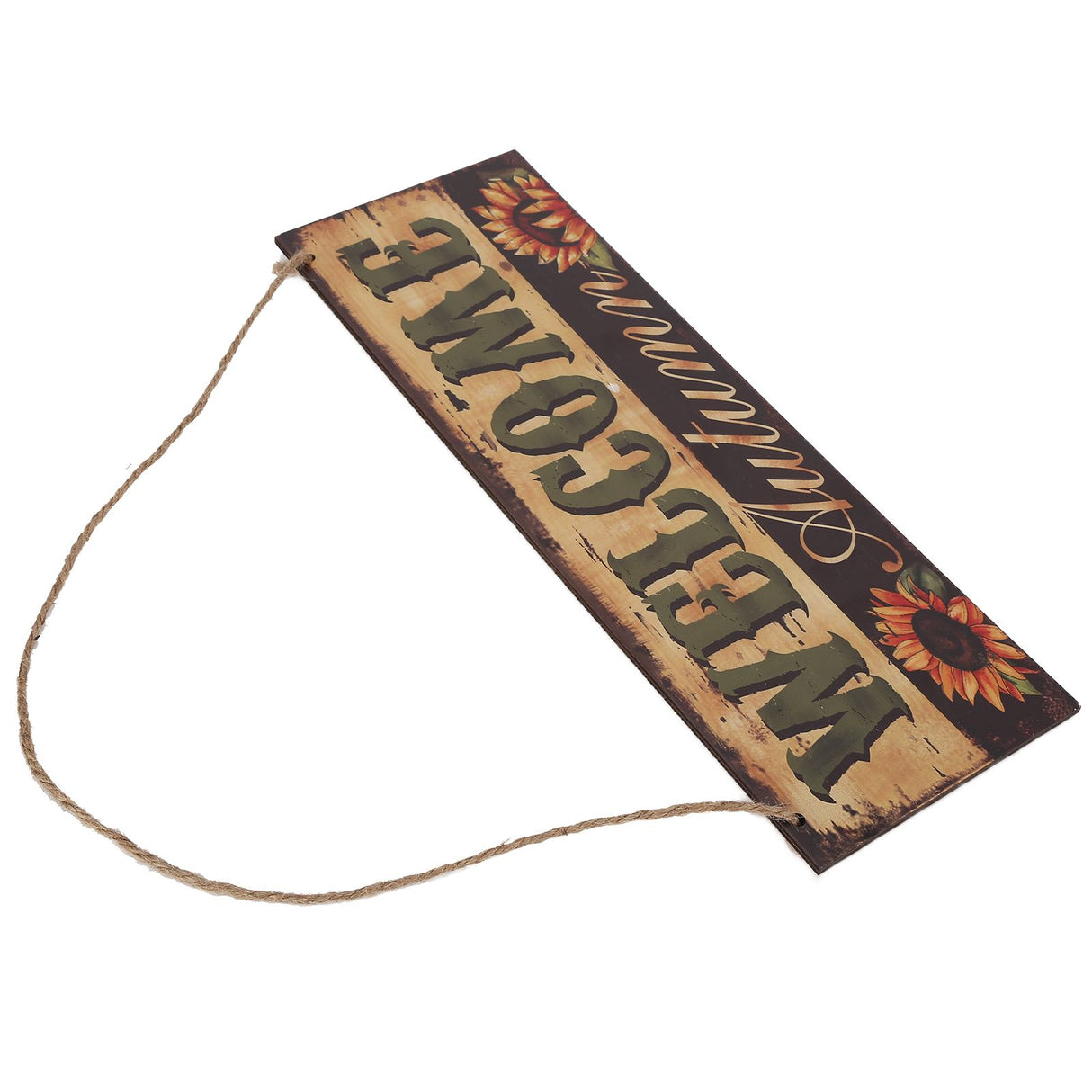 Wooden Door Hanging Plague with Pumpkin Sunflower Pattern for Indoor Outdoor Home DecorationJM00929