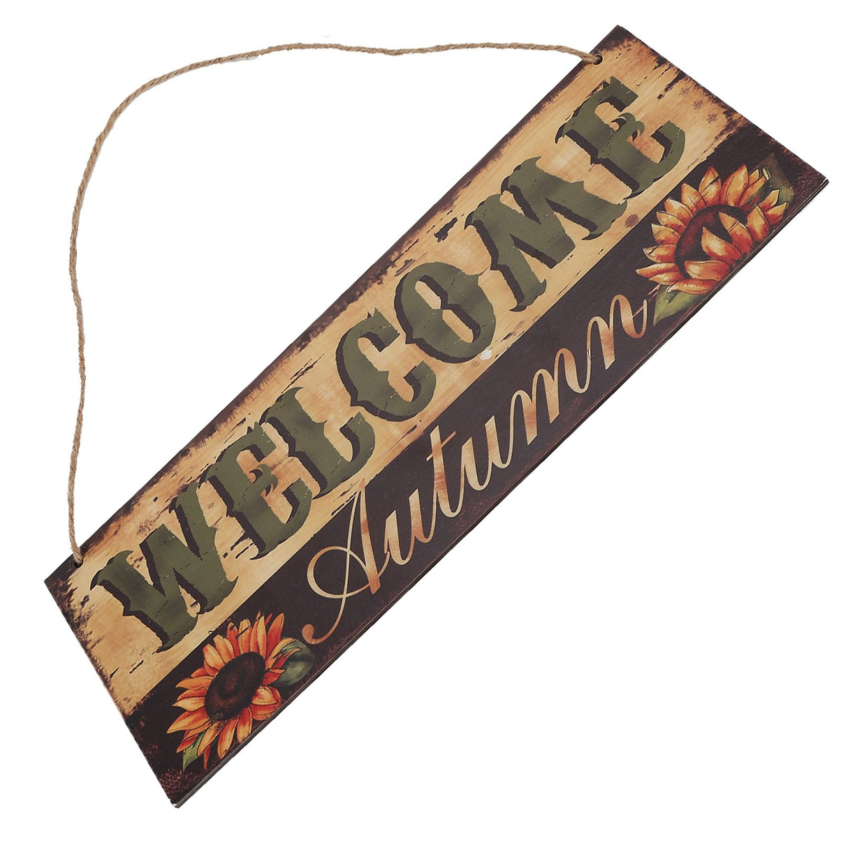 Wooden Door Hanging Plague with Pumpkin Sunflower Pattern for Indoor Outdoor Home DecorationJM00929