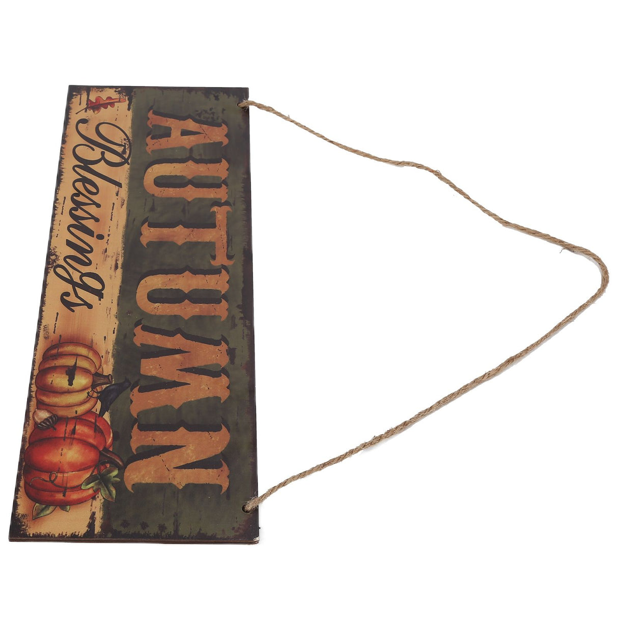 Wooden Door Hanging Plague with Pumpkin Sunflower Pattern for Indoor Outdoor Home DecorationJM00936