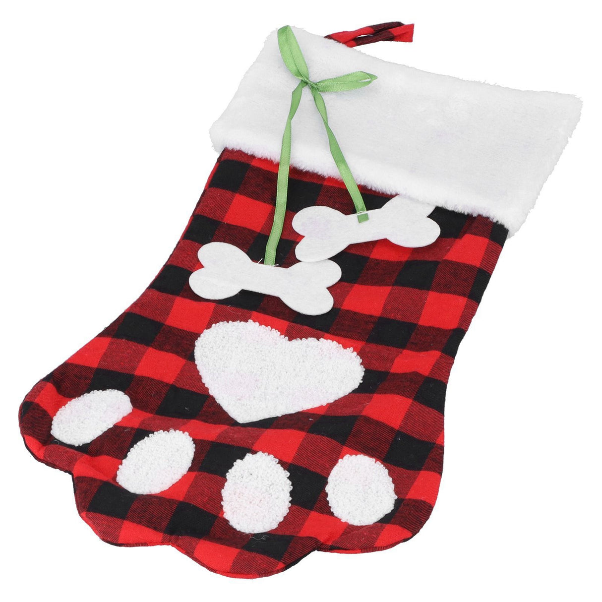 Paw Christmas Stockings Cute Dog Paw Hanging Christmas Stockings for Holiday Christmas DecorationsBlack and Red Plaid