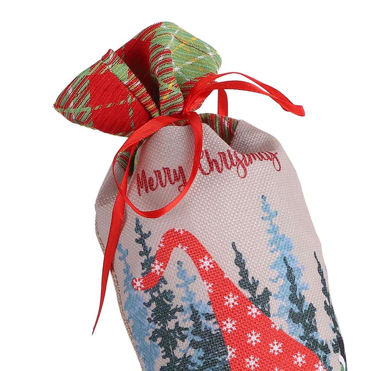 Gift Bag Cute Reusable Durable Christmas Pattern Storage Bag for Party Shopping Mall SupermarketRed Hat
