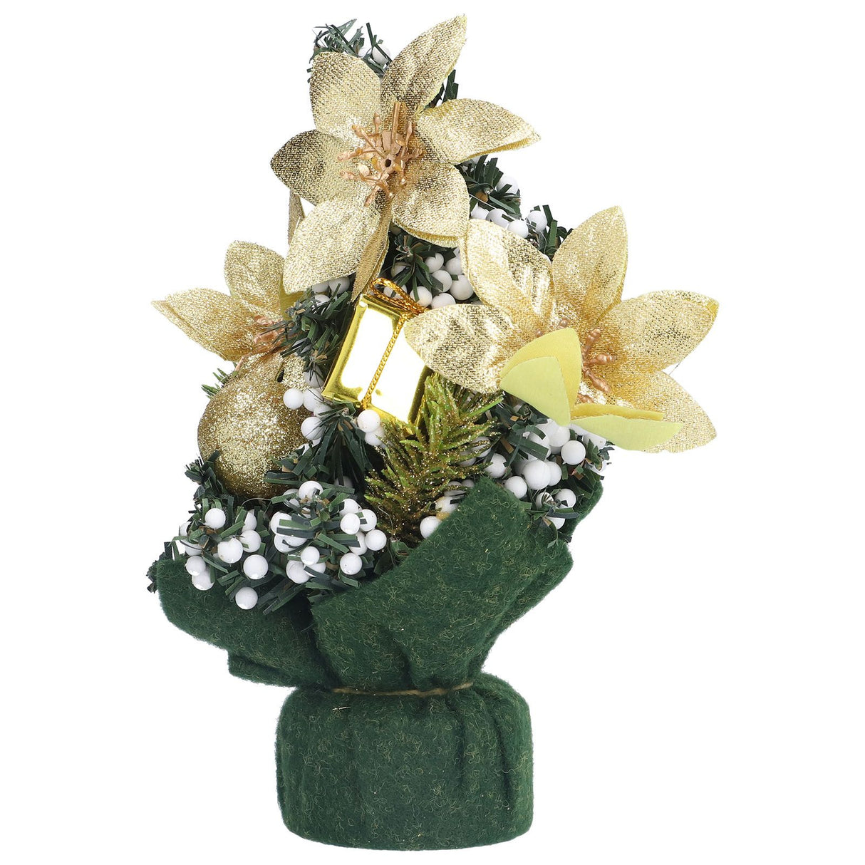 Artificial Christmas Tree Mini Exquisite Cute Bright Colors Desktop Innovative Christmas Tree OrnamentsGold