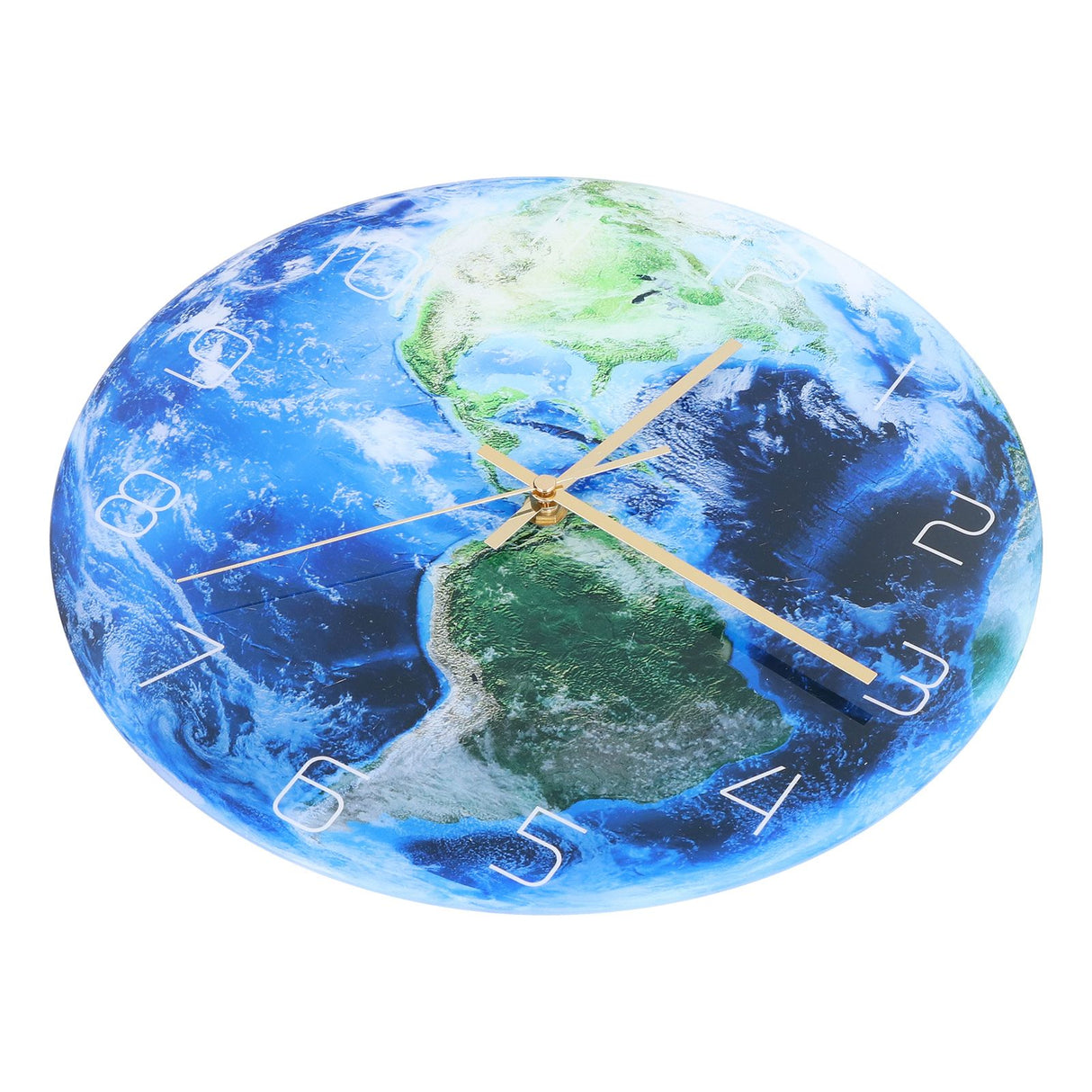 Earth Wall Clock Acrylic Silent Movement Accurate Cutting Stable Non Ticking Space Science Clock for Home Coffee Shop