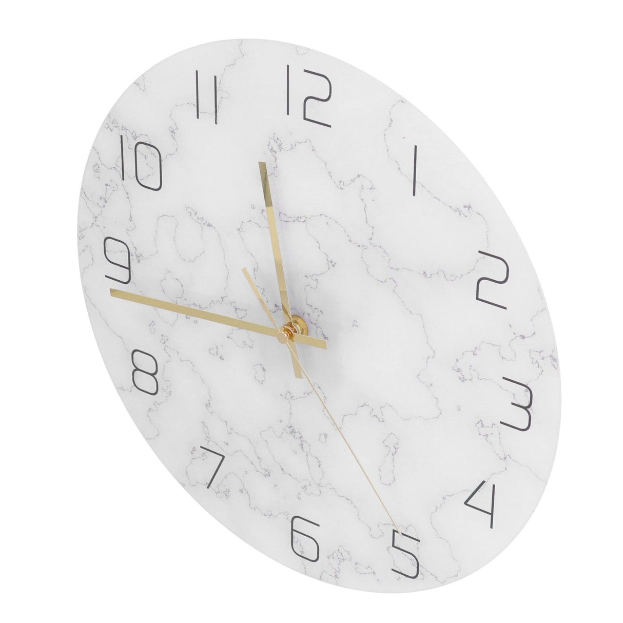Simple Marble Wall Clock Fashion Cracked Acrylic Material UV Printing Clock Living Room Decoration