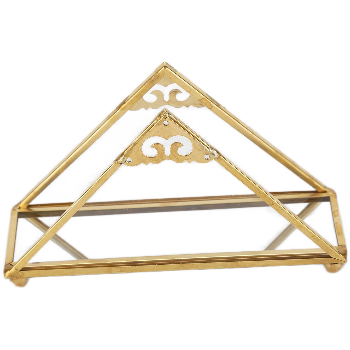 Mirror Jewelry Tray Glass Perfume Storage Tray Jewelry Plate Golden Metal Decorative Tray