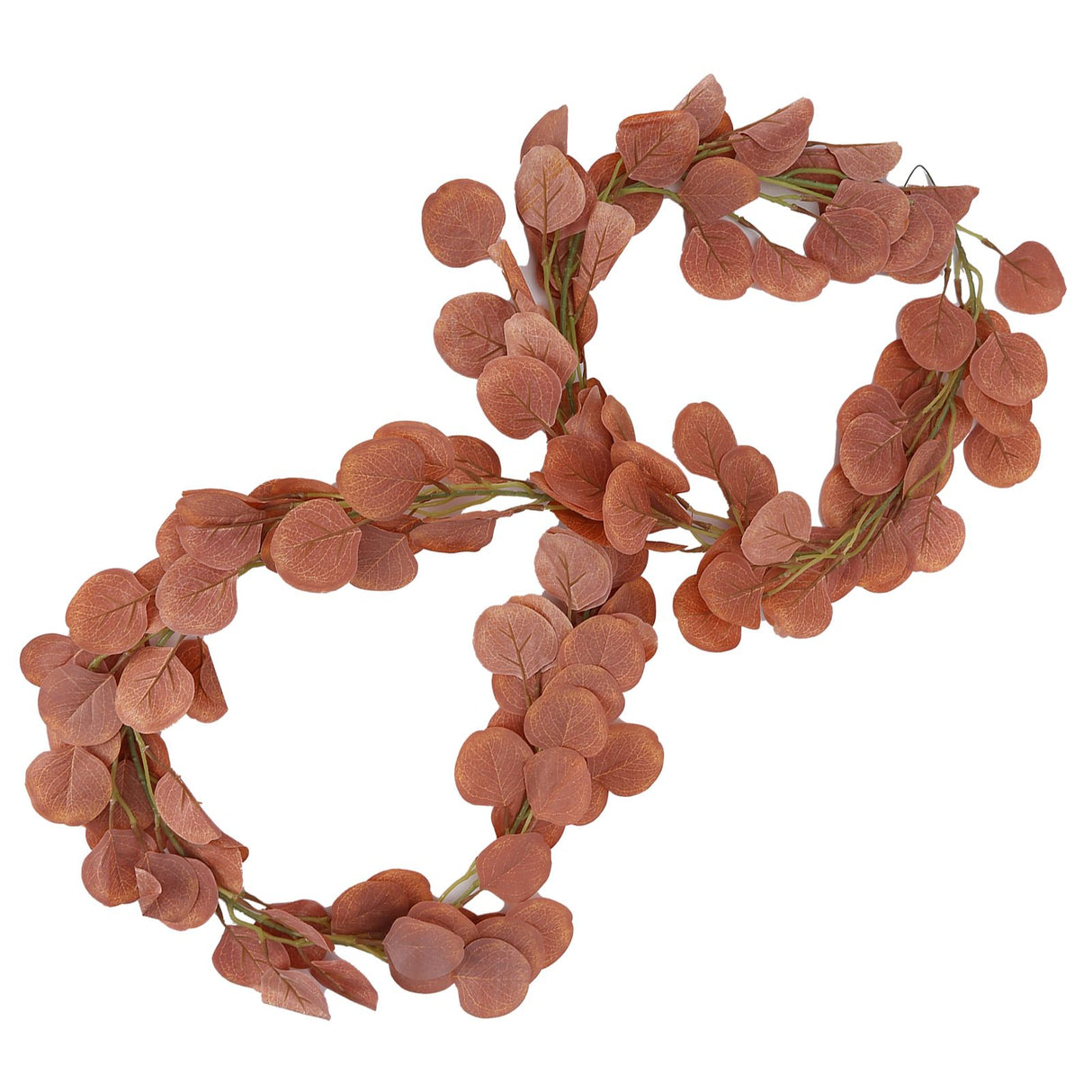 Fake Leaves Fabric Simulated Exquisite Greenery Eucalyptus Garland for Home WeddingRed