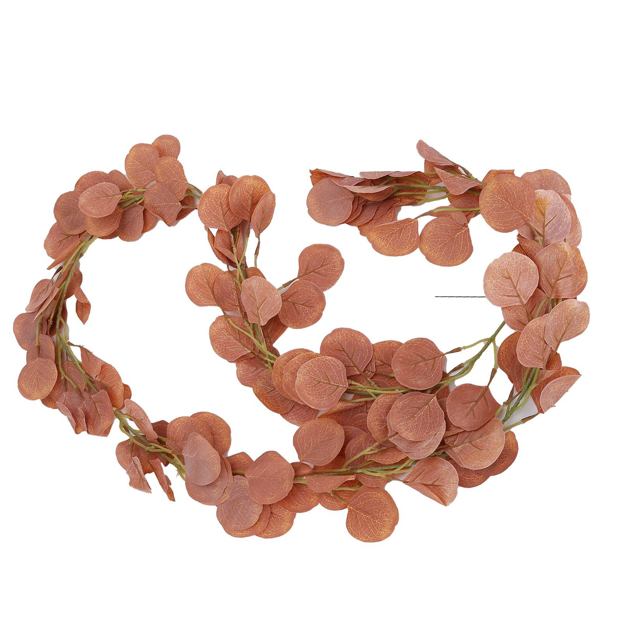 Fake Leaves Fabric Simulated Exquisite Greenery Eucalyptus Garland for Home WeddingRed