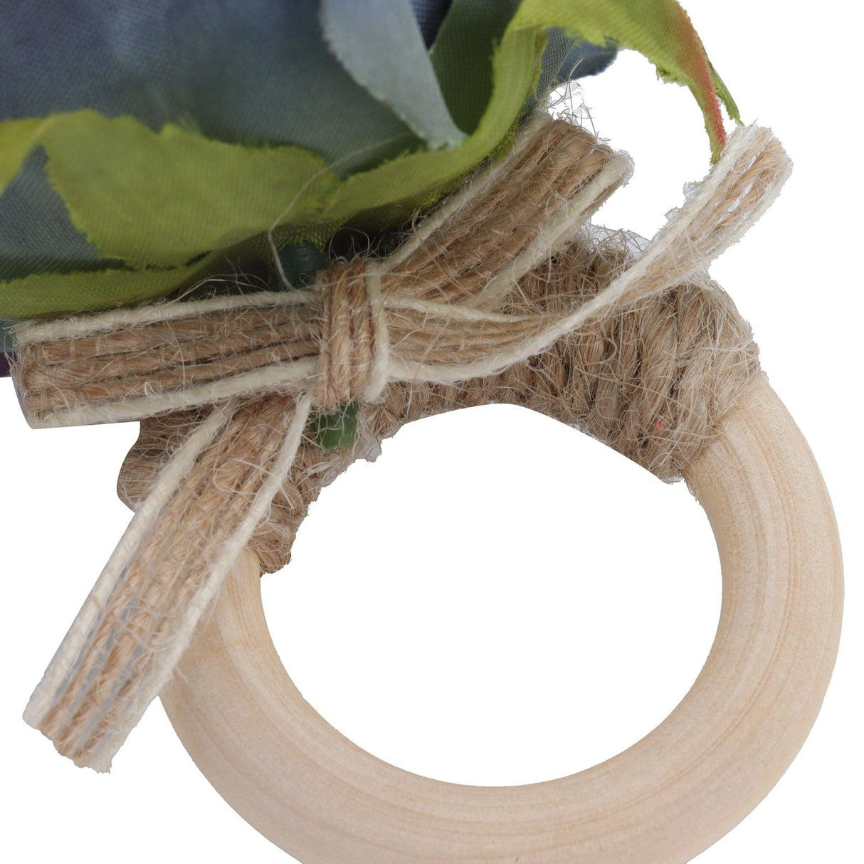 2Pcs Novelty Wooden Napkin Buckle Artificial Floral Napkin Ring for Festival Table DecorationNavy