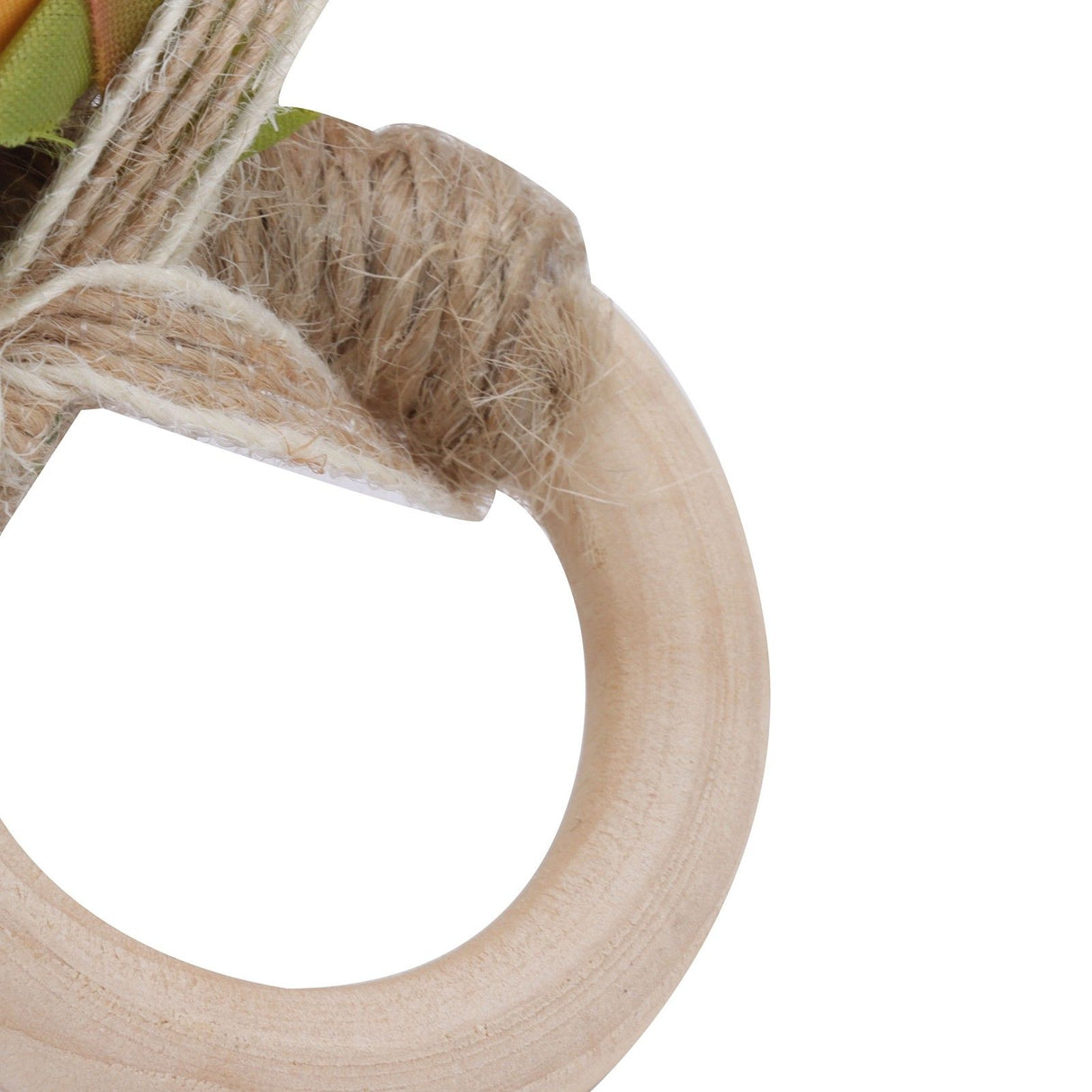 2Pcs Novelty Wooden Napkin Buckle Artificial Floral Napkin Ring for Festival Table DecorationOrange