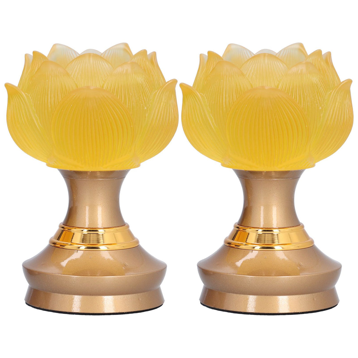 2Set LED Lotus Buddha Lamp Imitated Colored Glaze Prayer Light Home Meditation Buddhist SuppliesAU Plug 100‑240V